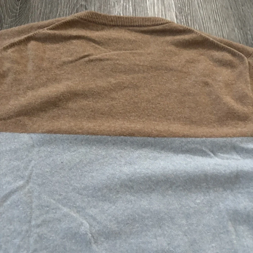 J. Crew Men's L 100% Cashmere Stripe Color block‎ Crew Pullover Sweater